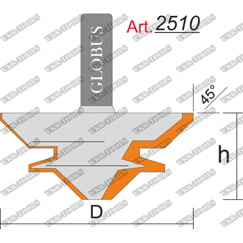 Фреза ГЛОБУС 2510 пазовая фасонная D50 h22 d12