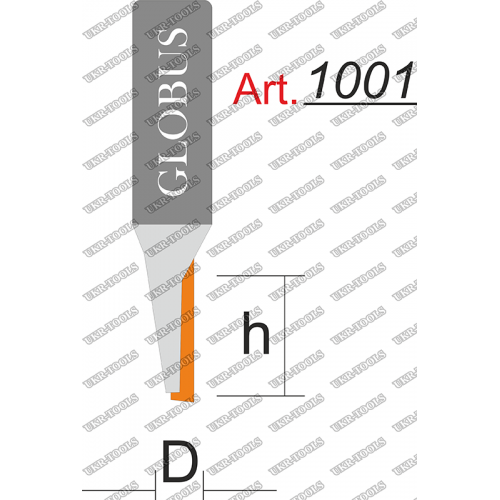 Фреза ГЛОБУС 1001 пазовая прямая z1 D4 h12 d6