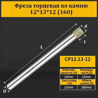 Фреза торцева для каменю 12*13*12 (160) мм