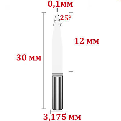 Фреза Гравер 3,175*0,1мм*25°