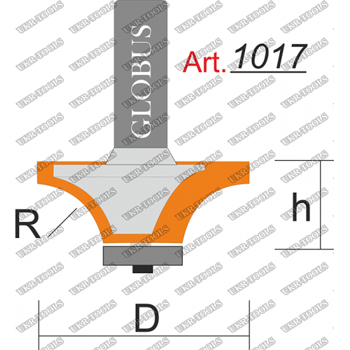 Фреза ГЛОБУС 1017 кромочная калевочная R1 D15 h4d6
