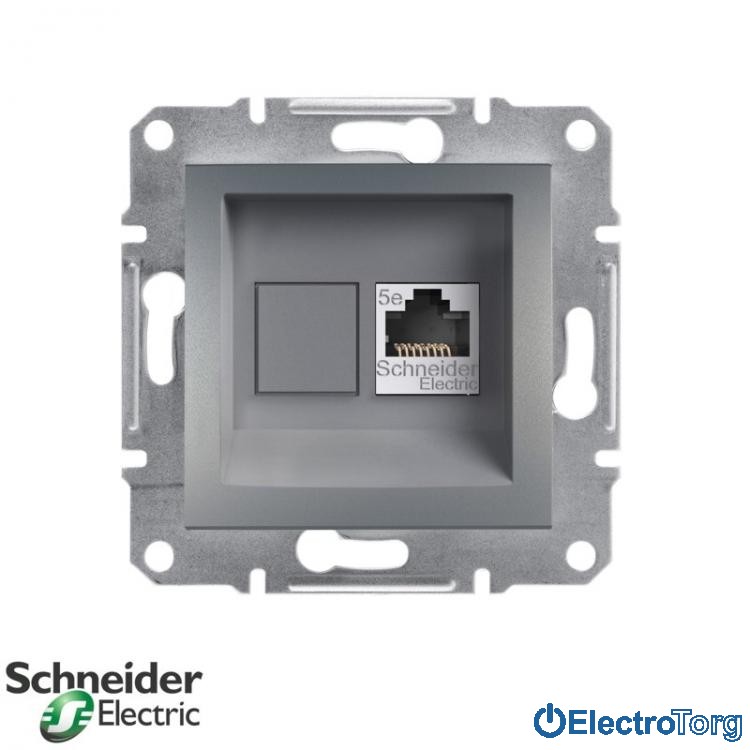 Розетка RJ45 компьютерная Кат.5e STP одинарная сталь Asfora Schneider Electric (Шнайдер Электрик)