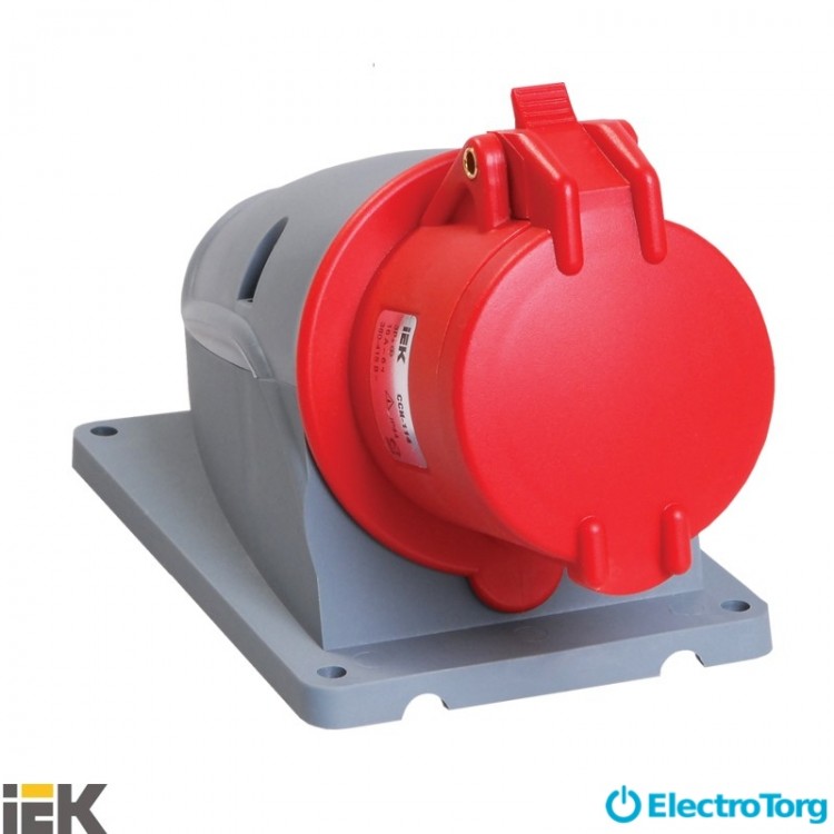 Розетка стационарная ССИ-115 16А-6ч/200/346-240/415В 3Р+РЕ+N IP44 MAGNUM ИЭК (IEK)