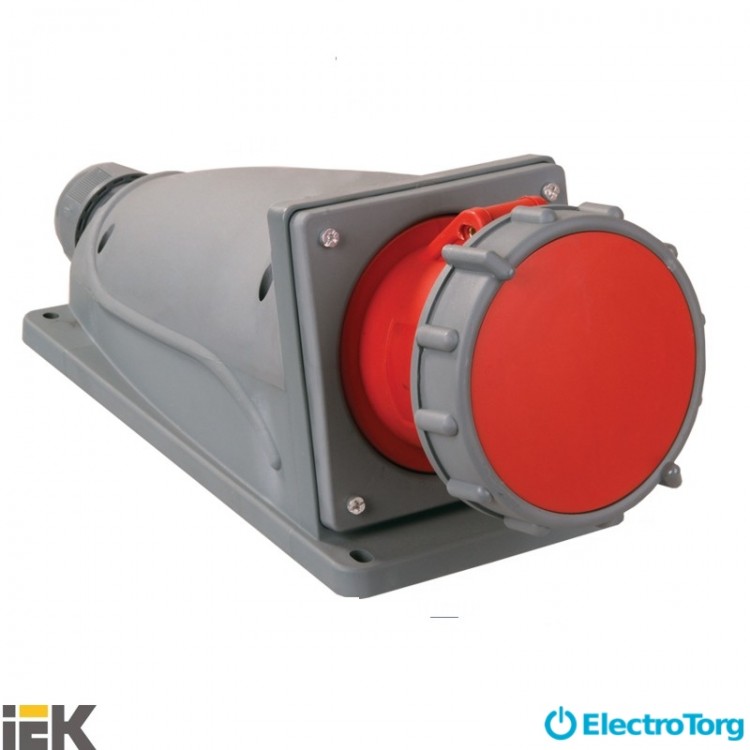 Розетка стационарная ССИ-134 63А-6ч/380-415В 3Р+РЕ IP67 MAGNUM ИЭК (IEK)