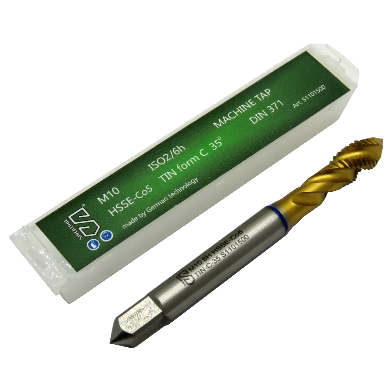 Мітчик М10×1,5 HSS-Co5 TIN , форма C, 35°, blue, 1000Н/мм2 Sivertool