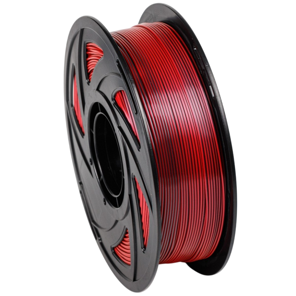 Філамент UA3D PLA Silk Dual Color Rose Red+Black, 1.75мм, 1кг, червоний/ чорний