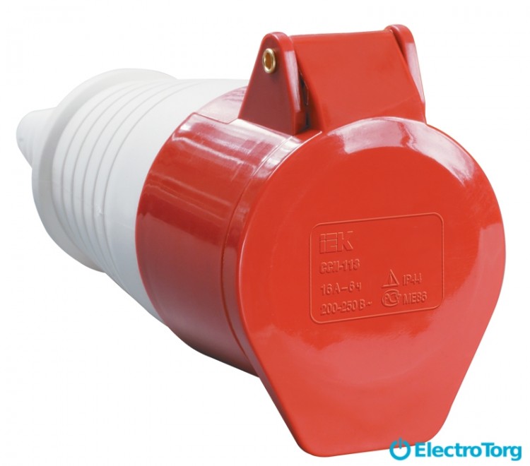 Розетка 224 переносная 3Р+PЕ 32А 380В IP44 ИЭК(IEK)