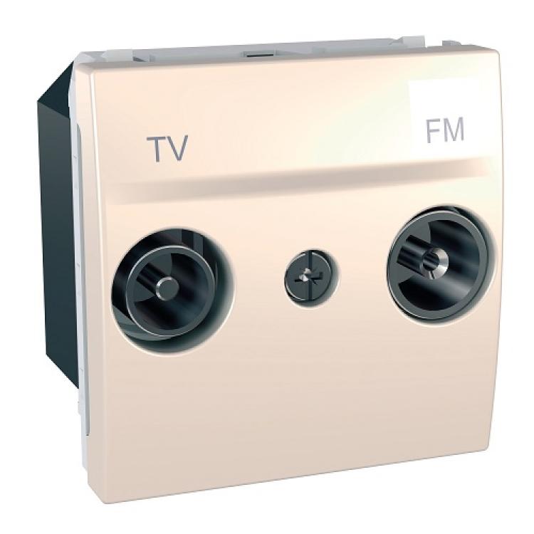 Розетка проходная телевизионная TV/FM 2-м Unica Schneider Electric (Шнейдер Электрик)