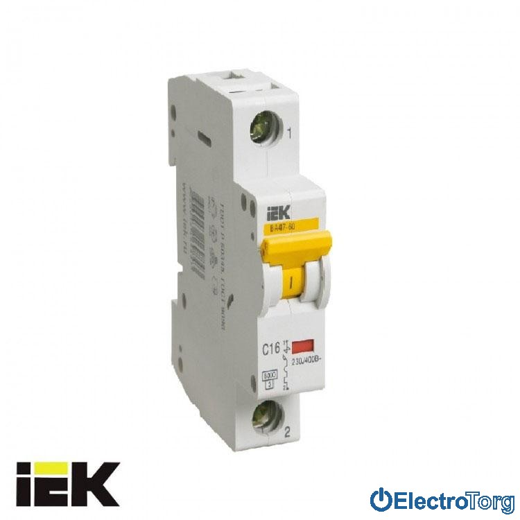 Автоматический выключатель ВА47-60 1P 6кА D 40A ИЭК(IEK)