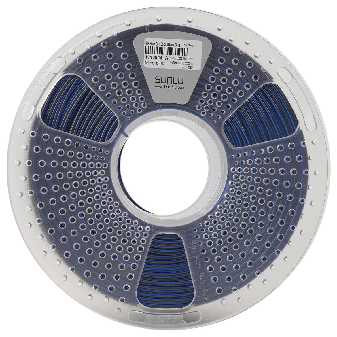 Філамент Sunlu Silk PLA+ Black Blue, 1.75мм, 1кг, чорний/ синій