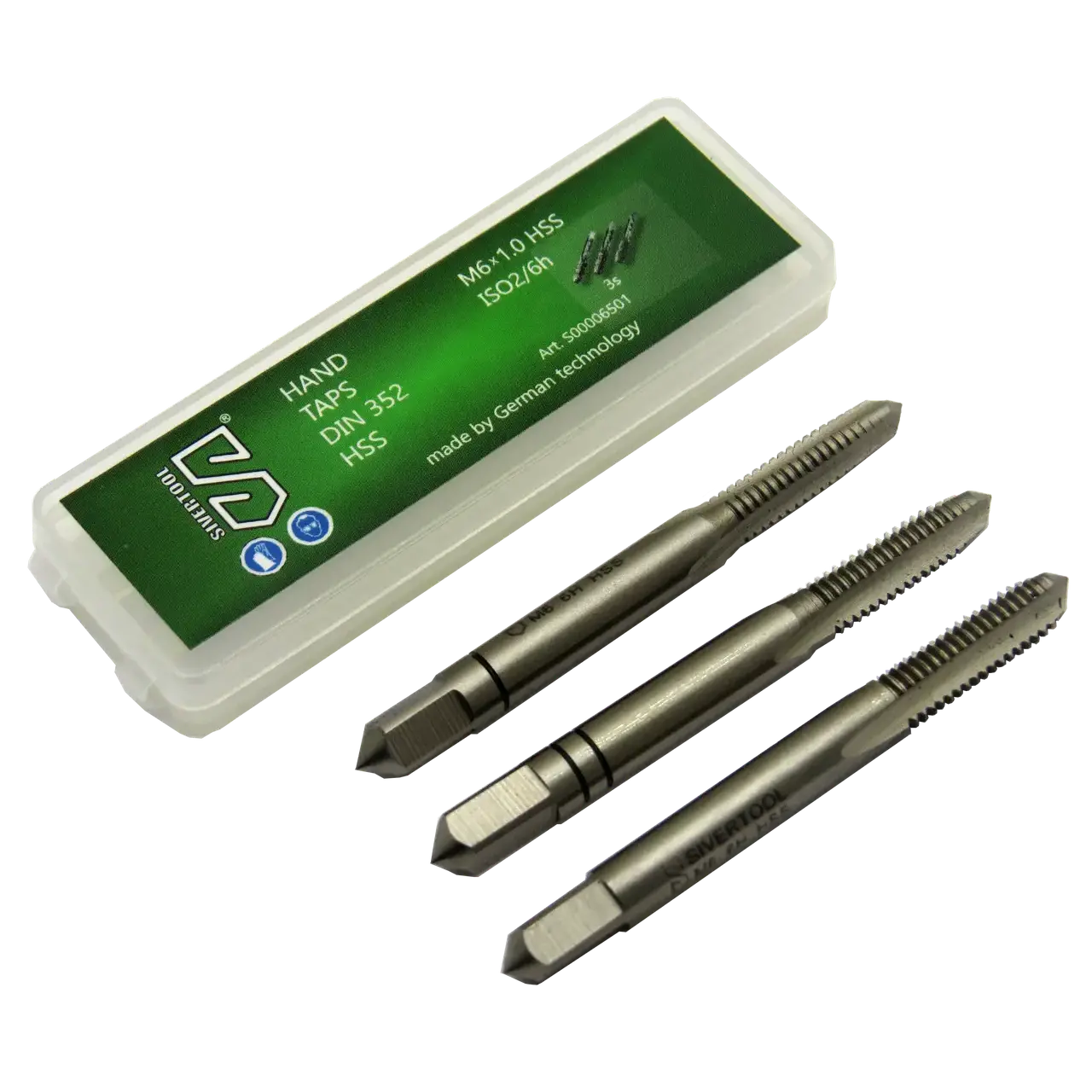 Мітчик ручний М6×1 HSS, DIN352, комплект із 3-х штук