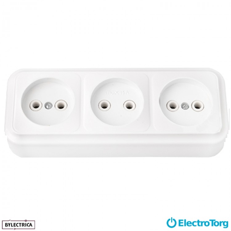 Розетка 3-я Пралеска белая РА 16-263 BYLECTRICA