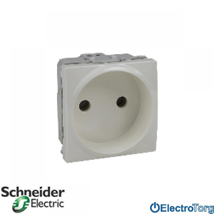 Розетка без з/к со шторками 16А слоновая кость Unica Schneider