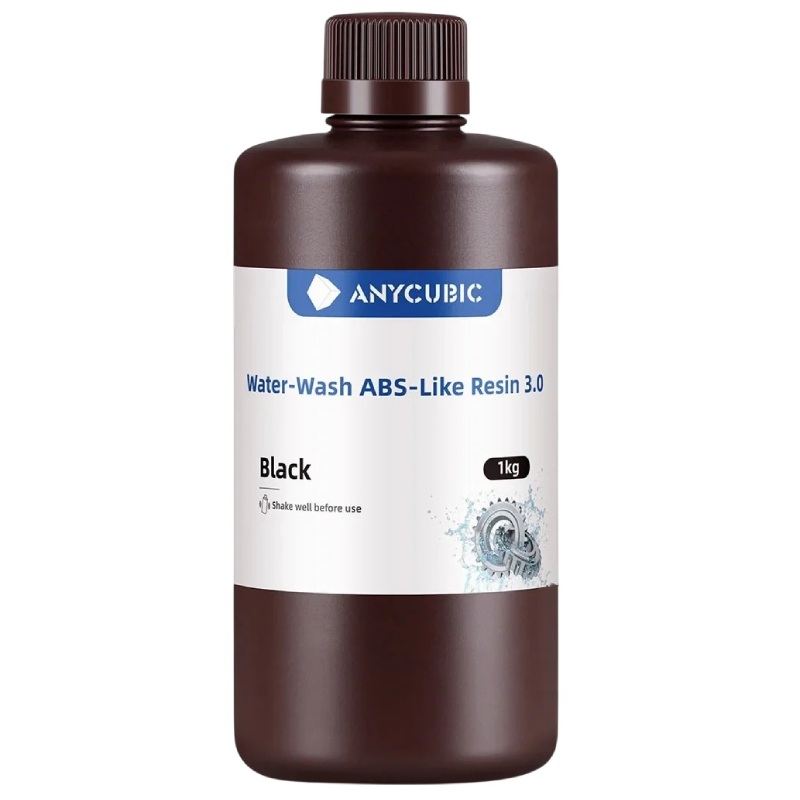 Смола фотополімерна Anycubic Water-Wash ABS-Like Resin 3.0 Black, 1кг, чорна