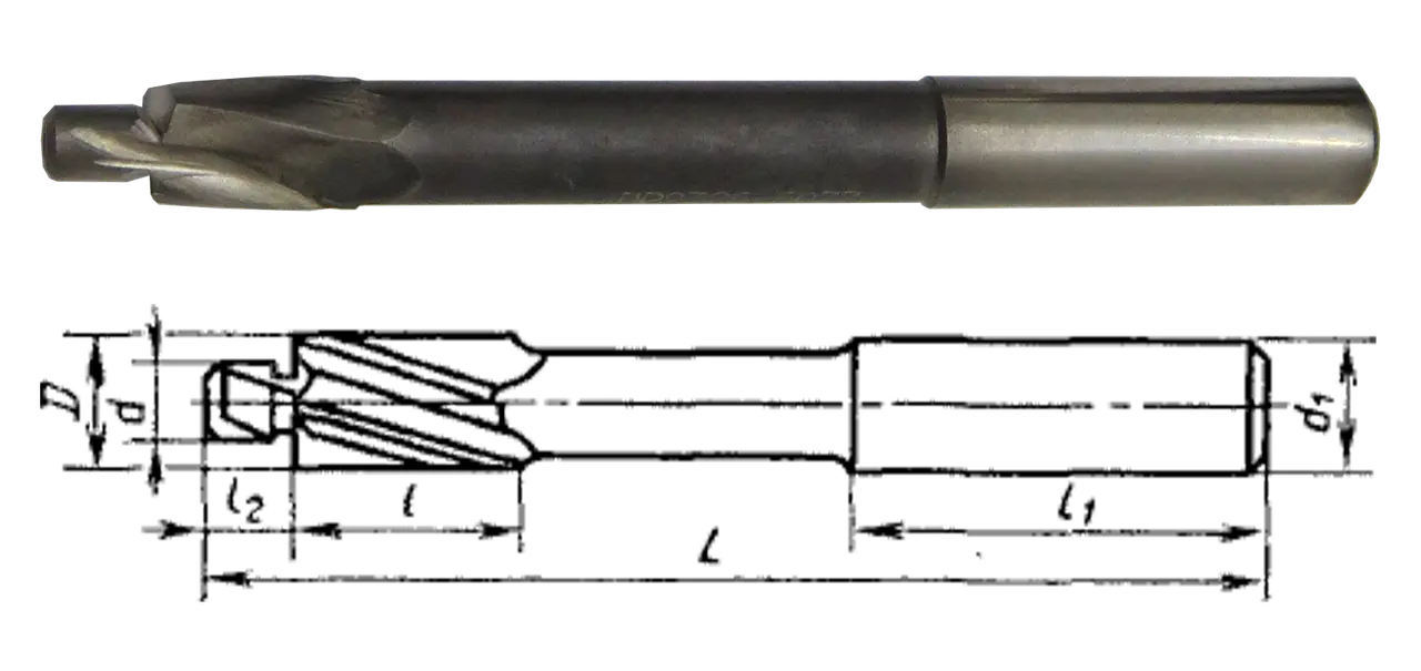 Цековка циліндрична D8,3 d3,9 з направляючою цапфою ТС моноліт