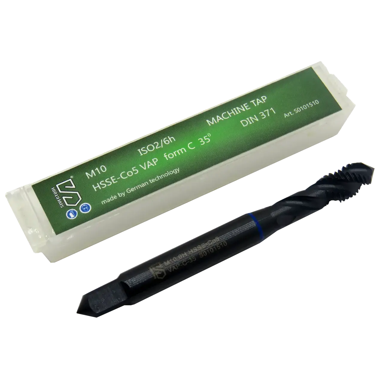 Мітчик М10×1,5 HSSE-Co5 VAP, DIN371, форма C 35° blue, 1000Н/мм2 м/р
