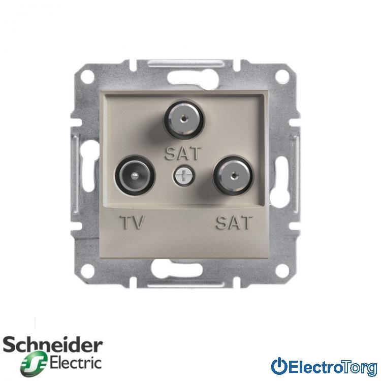 Розетка TV-SAT-SAT оконечная (1 dB) бронза Asfora Schneider Electric (Шнайдер Электрик)