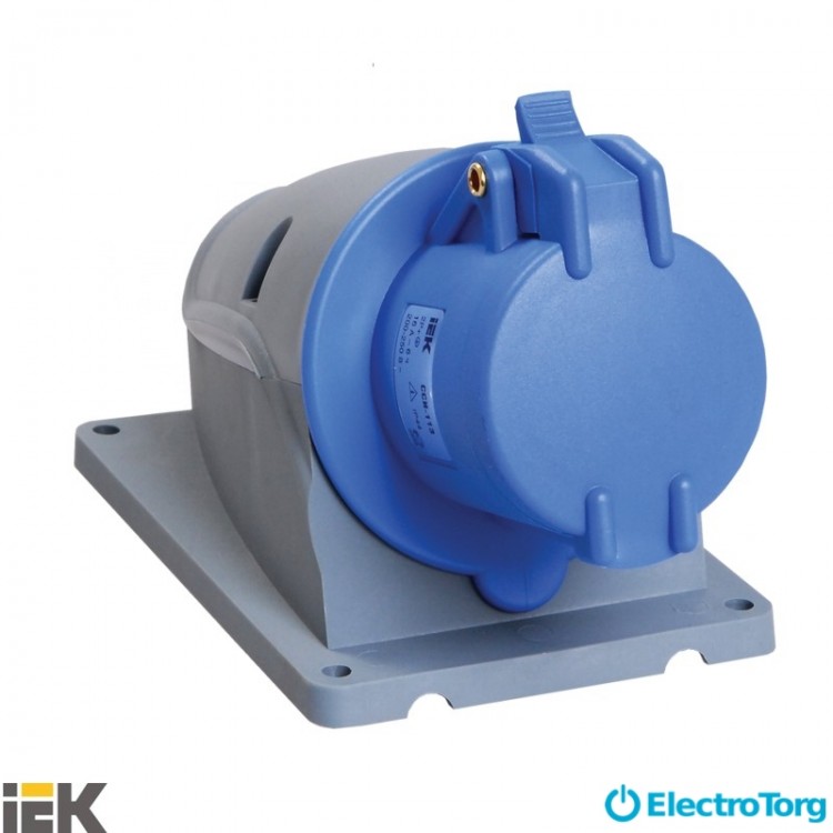 Розетка стационарная ССИ-113 16А-6ч/200-250В 2Р+РЕ IP44 MAGNUM ИЭК (IEK)