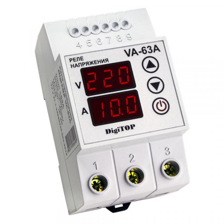Реле напряжения с контролем тока DigiTOP VA-63A