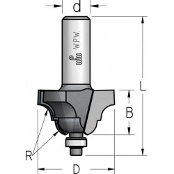 Фреза профільна кальовочна, нижній підшипник D20 R3 В10 d6 MRS0303