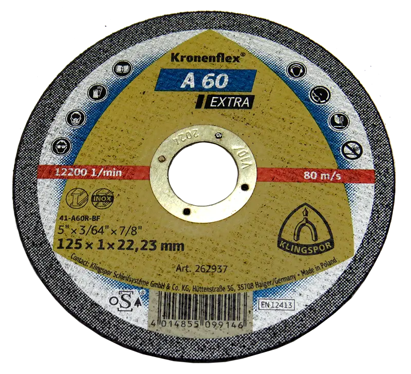 Круг відрізний Klingspor Kronenflex 125x1,0x22,23 А 60 EX GER EXTRA
