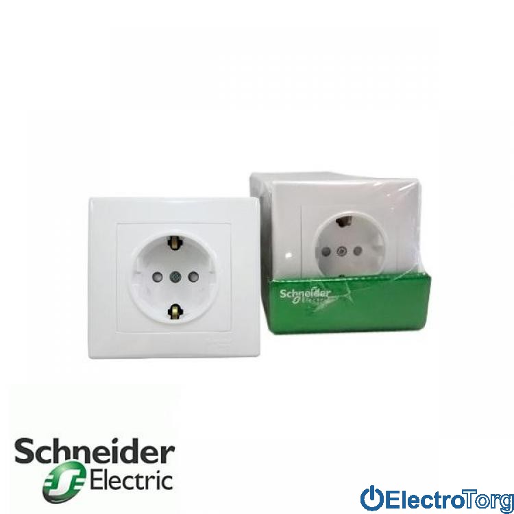 Розетка с заземлением белая Sedna Schneider Electric (Комплект, 5 штук) (Шнайдер Электрик)