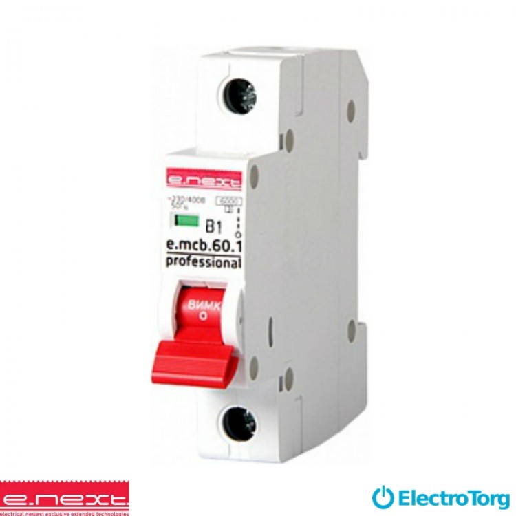 Авт. выкл. e.mcb.pro.60.1.B40, 1р, 40А, В, 6кА e-next