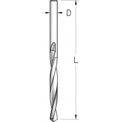 Свердло HSS з плавною спіраллю D8 L117 DRS0800