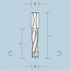 Свердло глухе D14 I43 L70 RH 02114007021