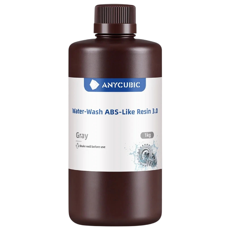 Смола фотополімерна Anycubic Water-Wash ABS-Like Resin 3.0 Gray, 1кг, сіра