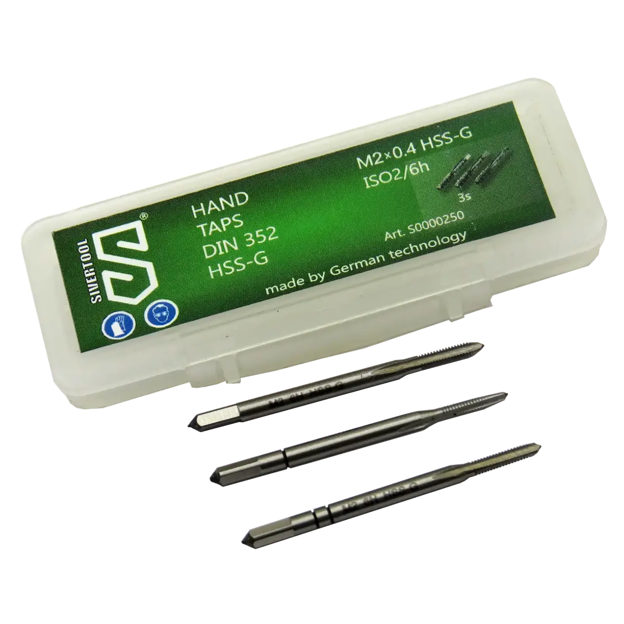 Мітчик ручний М2×0,4 HSS-G, DIN352 , комплект із 3-х штук