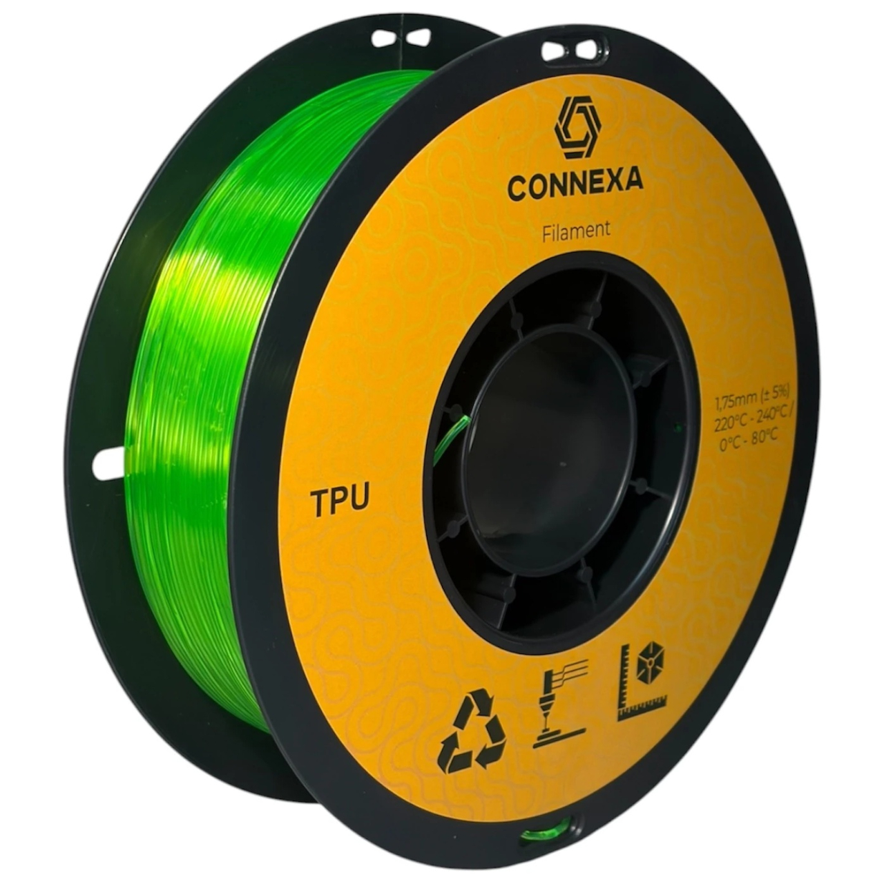 Філамент Connexa TPU 95A Transparent-Green, 1.75 мм, 1 кг, прозоро-зелений