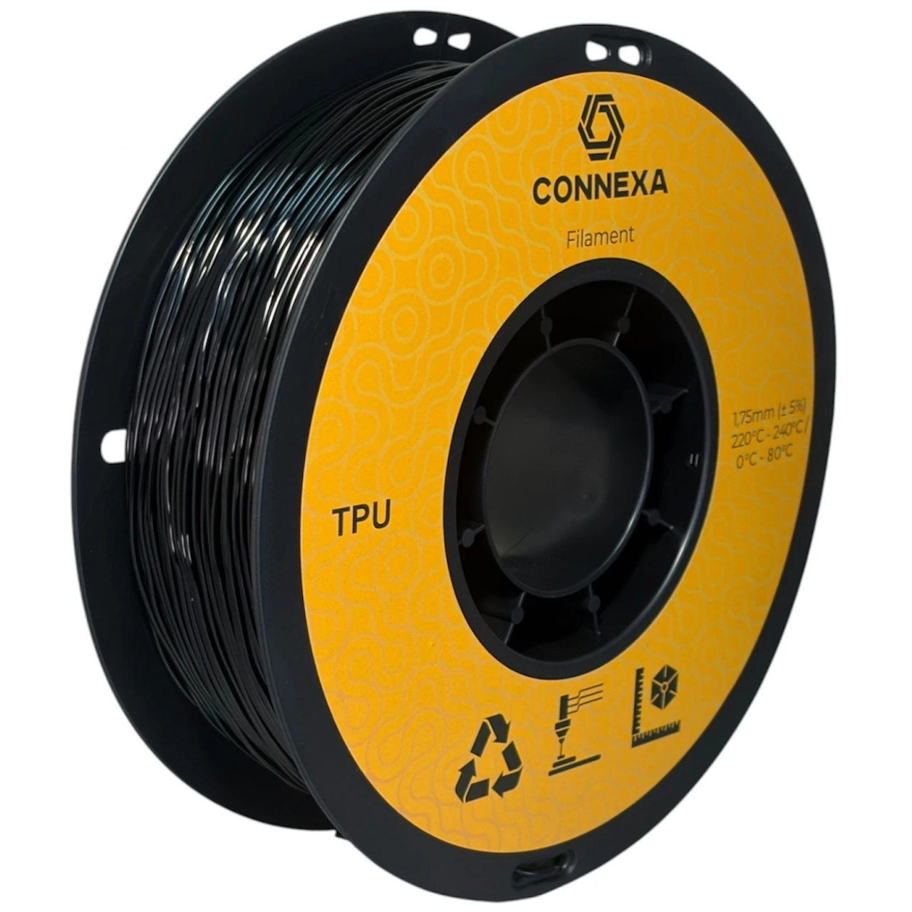 Філамент Connexa TPU 95A Black, 1.75 мм, 1 кг, чорний