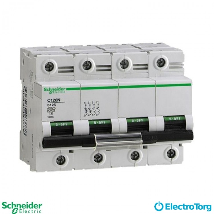 автоматический выключатель C120N 4P 100A C Schneider Electric