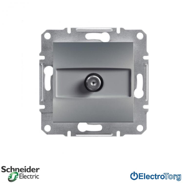 Розетка SAT оконечная (1 dB) сталь Asfora Schneider Electric (Шнайдер Электрик)