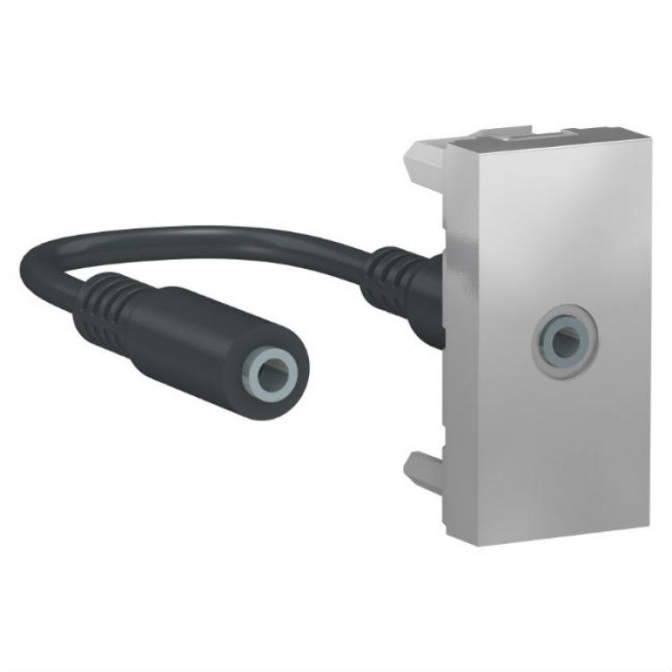 Розетка Minijack 1 модуль алюминий Unica New Schneider Electric (Шнайдер Электрик)