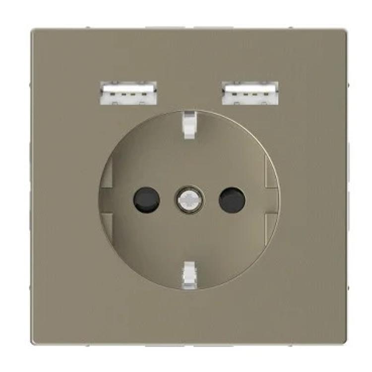 Розетка Schuko с 2- USB 2,4 A сахара SD Schneider Electric (Шнайдер Электрик)