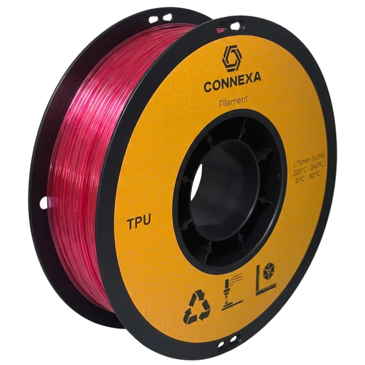 Філамент Connexa TPU 95A Transparent Pink, 1.75 мм, 1 кг, прозоро-рожевий