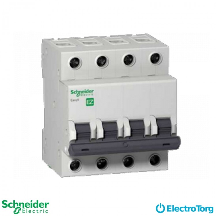 Автоматический выключатель 4-полюсный 63А С, промышленная серия Easy9 Schneider Electric