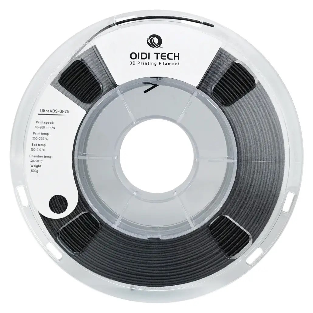 Філамент QIDI Tech ABS-GF25 Black, 1.75мм, 0.5кг, чорний