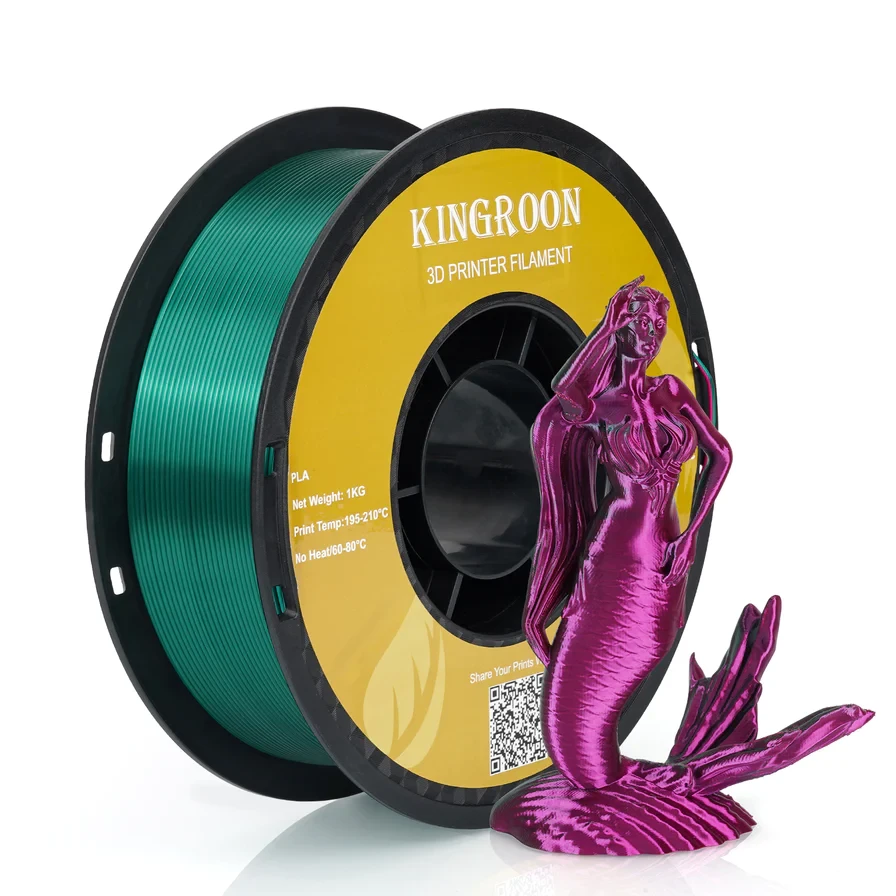 Філамент Kingroon Silk PLA Red Green, 1.75мм, 1кг, червоний/ зелений