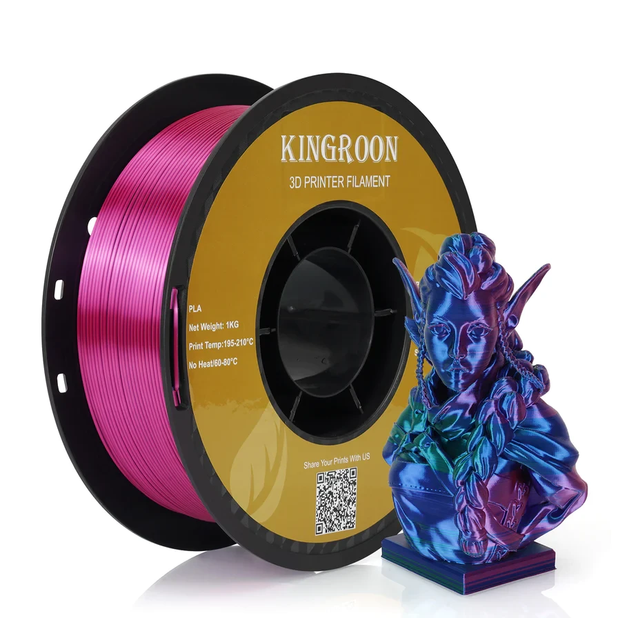 Філамент Kingroon Silk PLA Red Green Blue, 1.75мм, 1кг, червоний/ зелений/ синій