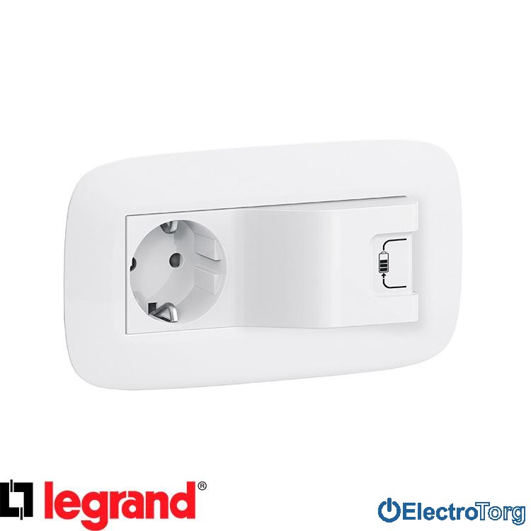 Розетка с заземлением и USB 16AX белая Valena LIFE / ALLURE Legrand