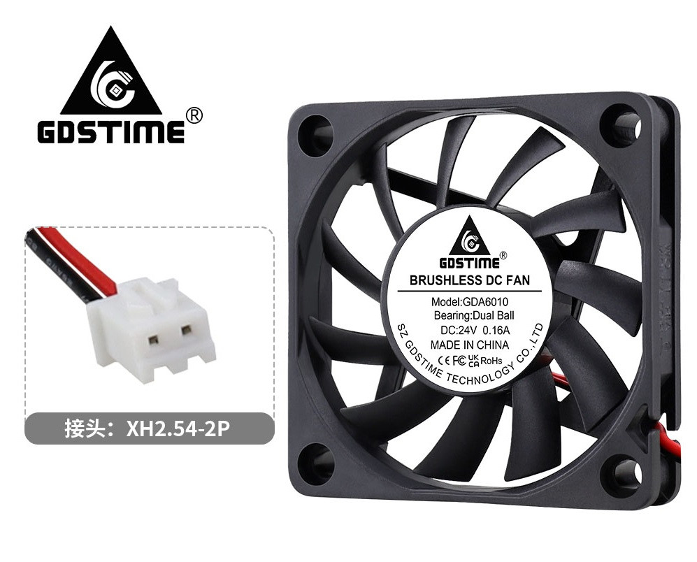 Вентилятор GDSTIME GDA6010, безщітковий, 24V