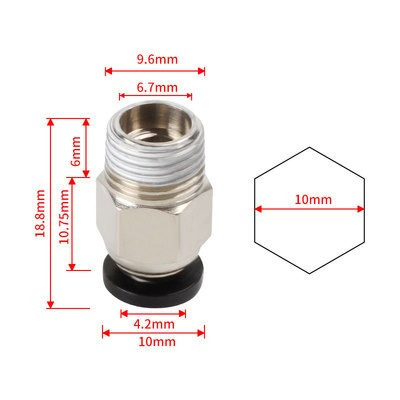 Фітинг PC4-01 для PTFE тефлонової трубки