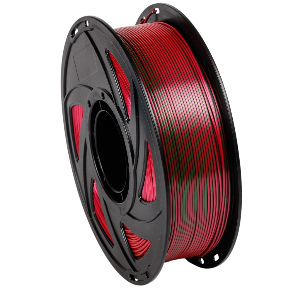 Філамент UA3D PLA Silk Dual Color Red+Green, 1.75мм, 1кг, червоний-зелений