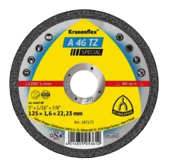 Круг відрізний Klingspor Kronenflex 125x1,6x22,23 А 46 TZ GER SPECIAL