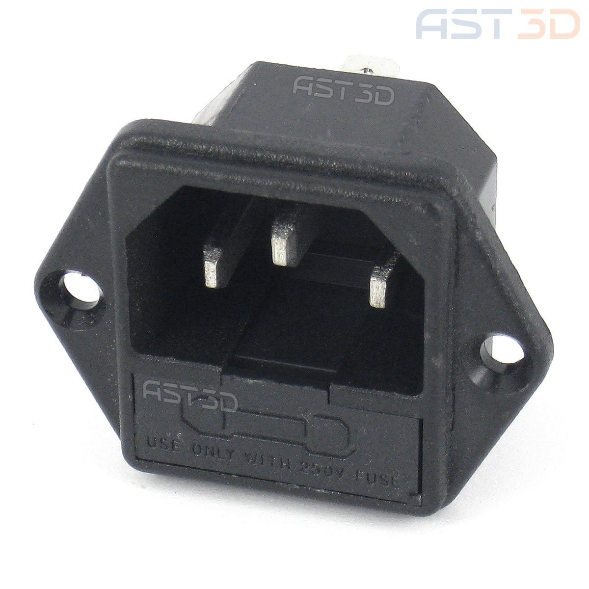 Разъем питания IEC320 C14 3pin-Папа с предохранителем (в корпус на винтах)