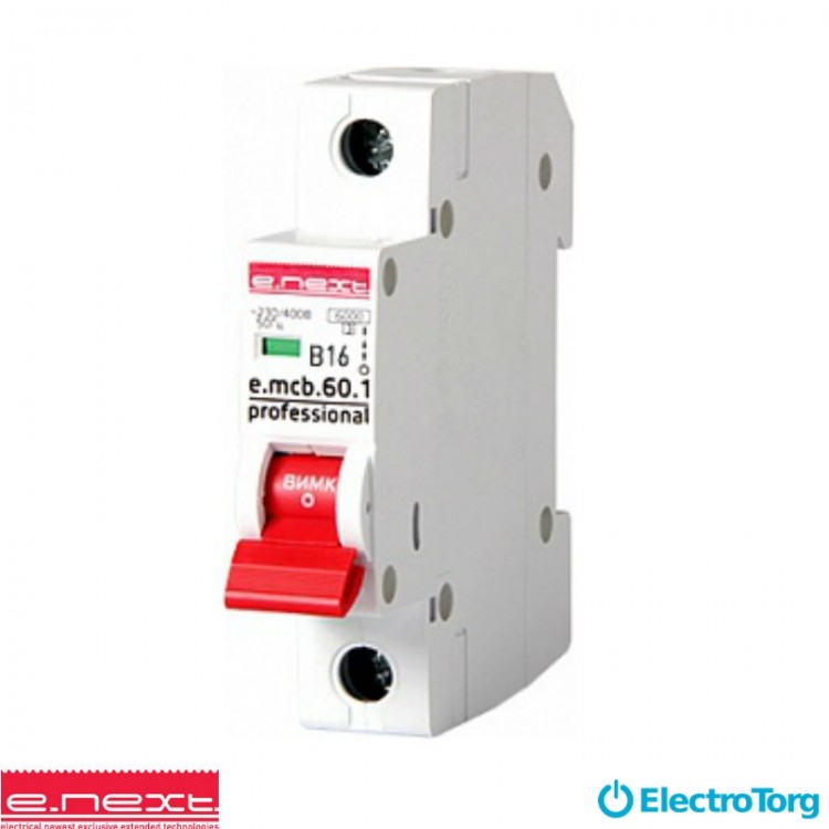 Авт. выкл. e.mcb.pro.60.1.B 6 new, 1р, 6А, В, 6кА, e-next