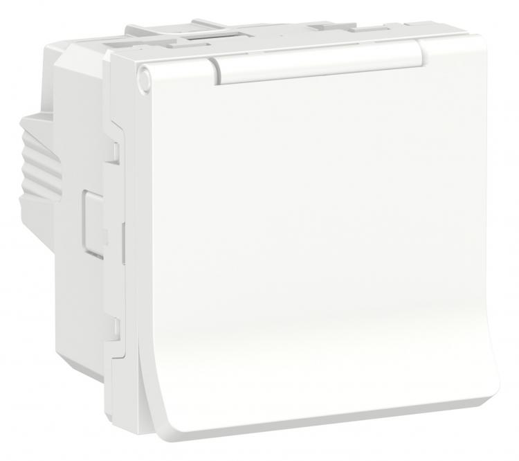 Розетка с з/к шторки крышка 16А винтовой зажим белый Unica New Schneider Electric (Шнайдер Электрик)